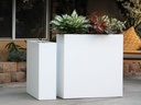 WALL RECTANGULAR PLANTER, PURE WHITE, SET OF 2- 31.5"x12.0"x31.5", 27.5"x 8.5"x 27.5"