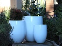 MILANO TALL PLANTER, GLOSSY WHITE, SET OF 3- 26"X32", 20.5"X27", 16"X21.5"