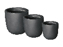 CASTRO URBAN PLANTER, DARK GRAY, SET OF 3 - 16.5"X16.0", 13.5"X13.0", 10.5"X10.0"