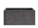 RECTANGULAR FIBER PLANTER, CEMENT DARK, SET OF 3 - 32.0" X 13.0" X 15.5", 24.0" X 10.5" X 12.0", 19.5"x7.5"x8.0", BCD