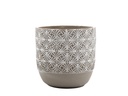 FLOWER PATTERN POT, CONCRETE GREY, 7.5"X7.5", SOLD IN CASE OF 4
