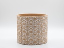 STARS PLANTER, WHITE WASHED TERRA COTTA, 7.5"X6.5", SOLD IN CASE OF 6