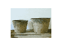 WEMBLEY TERRA COTTA FARM POTS, MOSSED BLACKSTONE, 10"X6.5", 8.0"X5.5" (SOLD IN CASE OF 2 SETS)