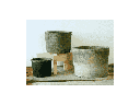 BEXLEY TERRA COTTA FARM POTS, MOSSED BLACKSTONE, 4.0"X3.0", 3.0"X2.5", 2.0"X1.5" (SOLD IN CASE OF 24 SETS)
