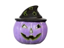 HALLOWEEN PUMPKIN WITH WIZARD HAT, VIOLET, 12.0"X13.0"