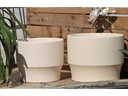 LARGE PLANET PLANTER, IVORY CLAY, SET OF 3- 14"X11", 12"X10", 10"X9"