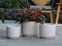 LARGE COMET PLANTER , CLOUD WHITE, SET OF 3- 12"X10" 10"X8.5" 8"X8"