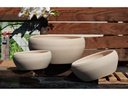 BONSAI BOWL PLANTER, IVORY CLAY, SET OF 3- 13.5"X6.0", 11.0"X4.5", 8.5"X3.5"