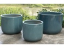 LYNX PLANTER, MARINA GREEN, SET OF 3- 16.0"X12.0", 13.0"X10.0", 10.0"X9.0"
