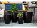 FIDDLE LEAF TREE PLANTER, STEEL BLACK, SET OF 4- 19"X17" 16"X16" 13"X13", 10.5"X10.5"