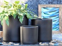 DRACAENA PLANTER, STEEL BLACK, SET OF 3- 16"X16", 13"X13", 10.5"X10"