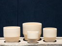 PLANET PLANTER, IVORY CLAY, 10.0"x8.5" 8.5"x7.5" 6.5"x6.5" 5.5"x5.0", SOLD IN CASE OF 2
