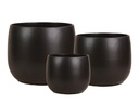 DAHLIA PLANTER, ASHEN BLACK, SET OF 3- 15"X12.5", 12"X11", 10"X8"