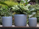 FUCHSIA PLANTER, PASTEL BLUE, SET OF 3- 12"X12",  9.5"X9.5", 8"X8"