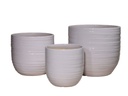 BERGONIA PLANTER, BRIGHT WHITE , SET OF 3- 15"X13.5", 12"X12", 10"X9"