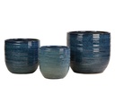 BERGONIA PLANTER, TEAL MIST , SET OF 3- 15"X13.5", 12"X12", 10"X9