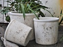 OXFORD PLANTER, AEGEAN WHITE, SET OF 3- 15"X13.5", 12"X12", 10"X9"