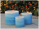 EASTER LILY PLANTER, OMBRE BLUE, SET OF 3- 15"X13.5", 12"X12", 10"X9"