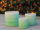 EASTER LILY PLANTER, OMBRE GREEN, SET OF 3- 15"X13.5", 12"X12", 10"X9"