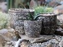 CAMILIA PLANTER, AEGEAN BROWN, SET OF 3- 15"X13.5", 12"X12", 10"X9"