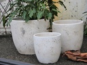 CAMILIA PLANTER, AEGEAN WHITE, SET OF 3- 15"X13.5", 12"X12", 10"X9"
