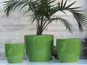 CAMILIA PLANTER, LIGHT GREEN, SET OF 3- 15"X13.5", 12"X12", 10"X9"