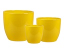 CAMILIA PLANTER, LEMON YELLOW, SET OF 3- 15"X13.5", 12"X12", 10"X9"