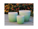CAMILIA PLANTER, OMBRE GREEN, SET OF 3- 15"X13.5", 12"X12", 10"X9"