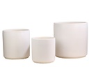 ARLO PLANTER, DAISY WHITE, SET OF 3, 15"X15.5", 12"X12", 10"X10"