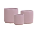 ARLO PLANTER, LILAC, SET OF 3, 15"X15.5", 12"X12", 10"X10"
