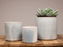 ARLO PLANTER, MISTY WHITE, SET OF 3, 15"X15.5", 12"X12", 10"X10"