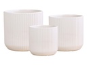 SONA PLANTER, BRIGHT WHITE, SET OF 3, 14"X13.5", 11"X10.5", 8.5"X8"