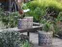 CROCK JAR PLANTER, KEYS, SET OF 3- 15"X13.5", 12"X12", 10"X9"