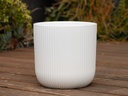 FLUTED CYLINDER PLANTER (NO SAUCER), BRIGHT WHITE, 11"X11.5", SOLD IN CASE OF 2