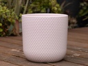 DOTTED CYLINDER PLANTER (NO SAUCER), PASTEL BABY PINK, 11"X11.5", SOLD IN CASE OF 2