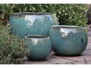 BOWL PLANTER, DEEP BLUE SEA, SET OF 3- 23.0"X16.0", 16.5"X12.0", 12.0"X9.5"