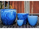 MANDEVILLA TAPERED PLANTER, BLOSSOM BLUE, SET OF 4- 18"X17.5", 15"X12.5", 11.5"X10.5", 7.5"X6.5"