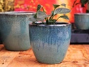 MANDEVILLA TAPERED PLANTER, DEEP BLUE SEA, SET OF 4- 18"X17.5", 15"X12.5", 11.5"X10.5", 7.5"X6.5"