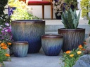 MANDEVILLA TAPERED PLANTER, RED COPPER ON VIOLET, SET OF 4- 18"X17.5", 15"X12.5", 11.5"X10.5", 7.5"X6.5"
