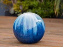 DECORATIVE SPHERE, PEARL ON SEA FOAM BLUE , 12"