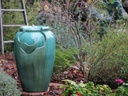 TEA GARDEN FOUNTAIN, SELF CONTAINED, RUSTY GREEN, SIZE D, 15.0" X 23.0" (PUMP INCLUDED)