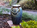 TEA GARDEN FOUNTAIN, SELF CONTAINED, RED COPPER ON VIOLET, SIZE D, 15.0" X 23.0" (PUMP INCLUDED)