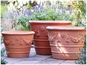GARDLAND VASE PLANTER, RED CLAY, SET OF 3- "28x21", 24"x18",20"X15"