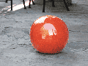 DECORATIVE SPHERE, ORANGE, 16"