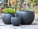 LOW MILANO PLANTER, MATTE BLACK, SET OF 3 - 21.5" X 15.5", 16.0" X 12.0", 12.0" X 10.0"