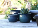 LOW CANA GARDEN PLANTER, GREEN MIRAGE, SET OF 3- 21"X13.5", 17"X12", 13"X9"