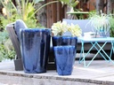 TALL TAPERED PLANTER, SOLSTICE BLUE, SET OF 3-17.0" X 23.0", 13.0" X 18.0", 11.0" X 14.0"