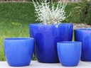COCO POTS, FALLING BLUE, SET OF 4-23"X20", 19"X17", 15"X13", 12"X11"