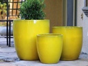 MILANO CONE PLANTER, LEMON, SET OF 3-18"X19.5", 14.5"X15.5", 12"X12"
