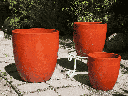 MILANO CONE PLANTER, MANDARIN, SET OF 3-18"X19.5", 14.5"X15.5", 12"X12"